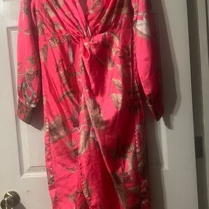 SHEIN Pink Floral Long Sleeve Dress